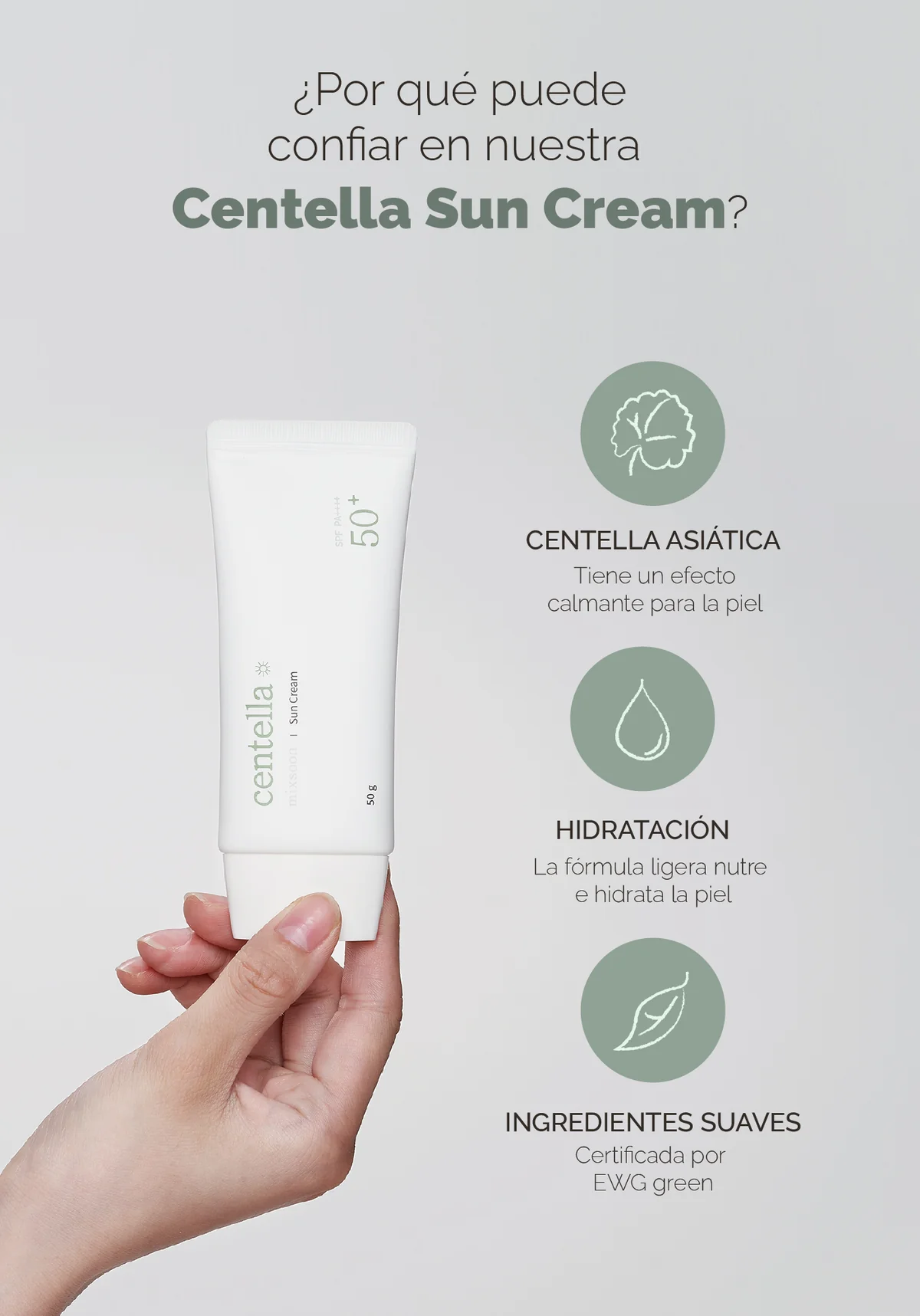 mixsoon crema solar centella spf50 /pa