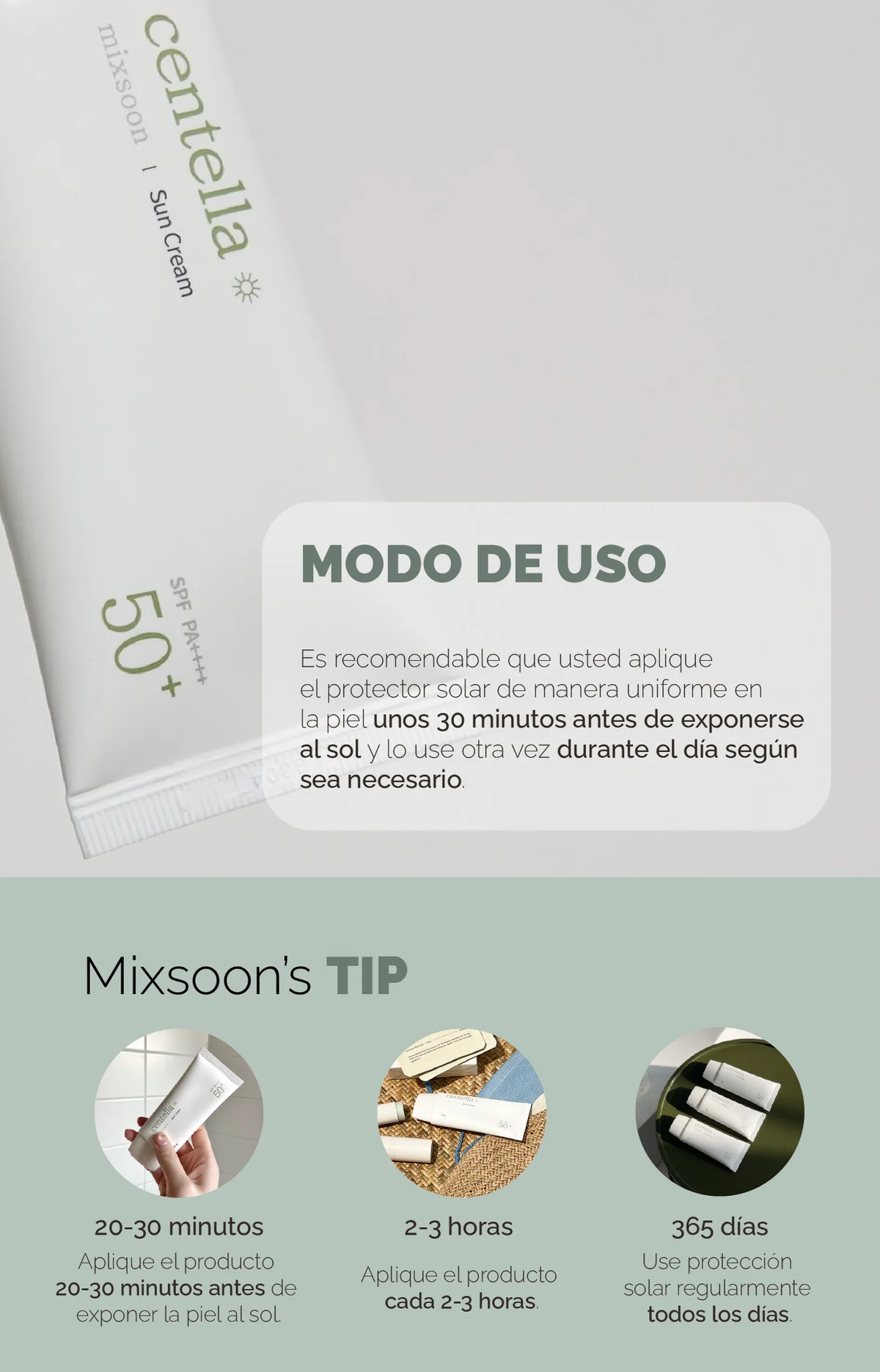 mixsoon crema solar centella spf50 /pa
