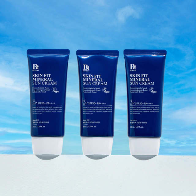 bloqueador mineral sun cream skin fit spf50 pa++++ de benton